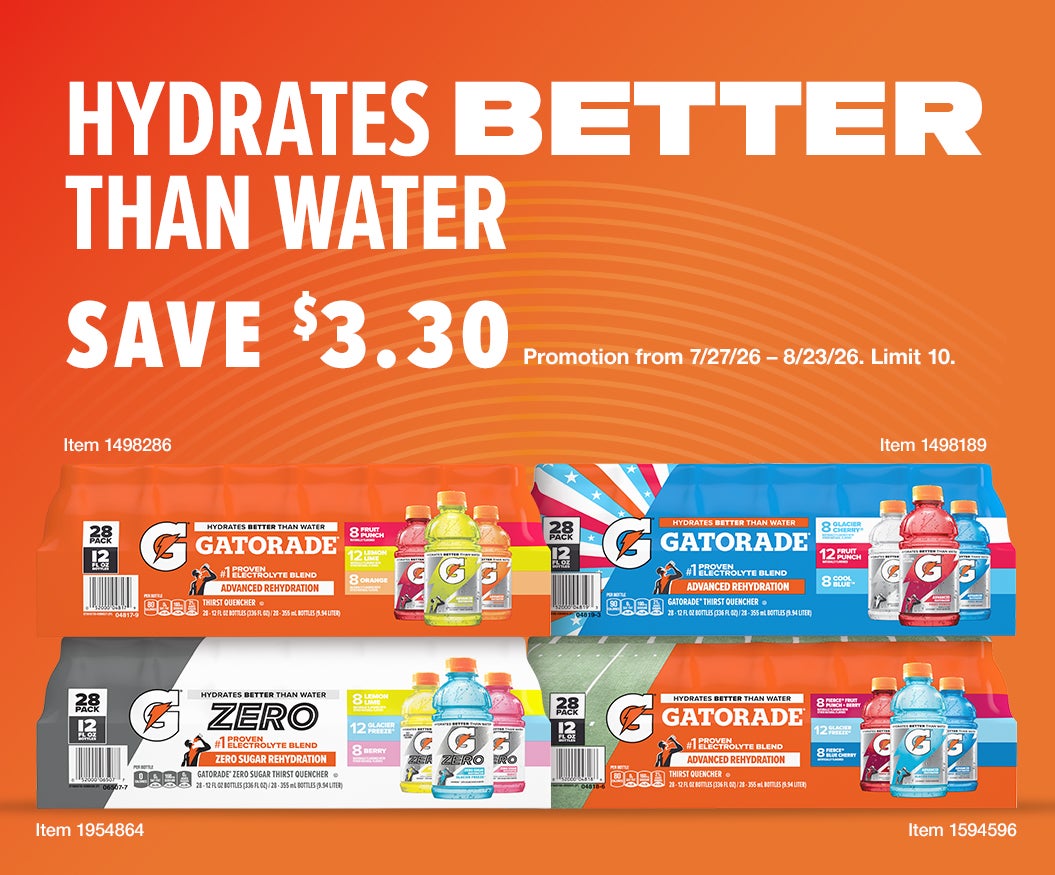 SAVE $3.30 on Gatorade Thirst Quencher, Variety Pack, 12 fl oz, 28 ct