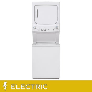 GE 27 in. Electric White 4.4 cu. ft. (I.E.C) Washer and 5.9 cu. ft. Dryer Laundry Centre
