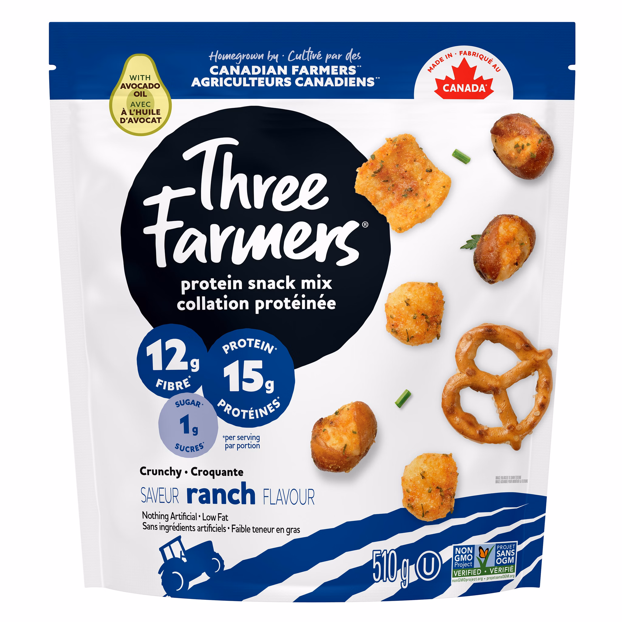 Collation protéinée à saveur de ranch Three Farmers