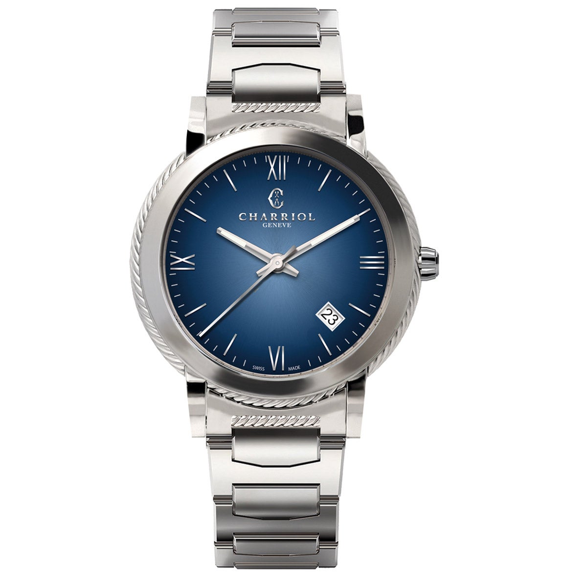 Charriol Parisii wristwatch Charriol Parisii 40mm Stainless Steel Blue Dial Mens Quartz  main image 3