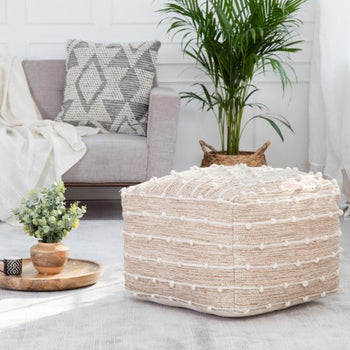 Anji Mountain Handloom Pouf, Woven with Wool | Costco