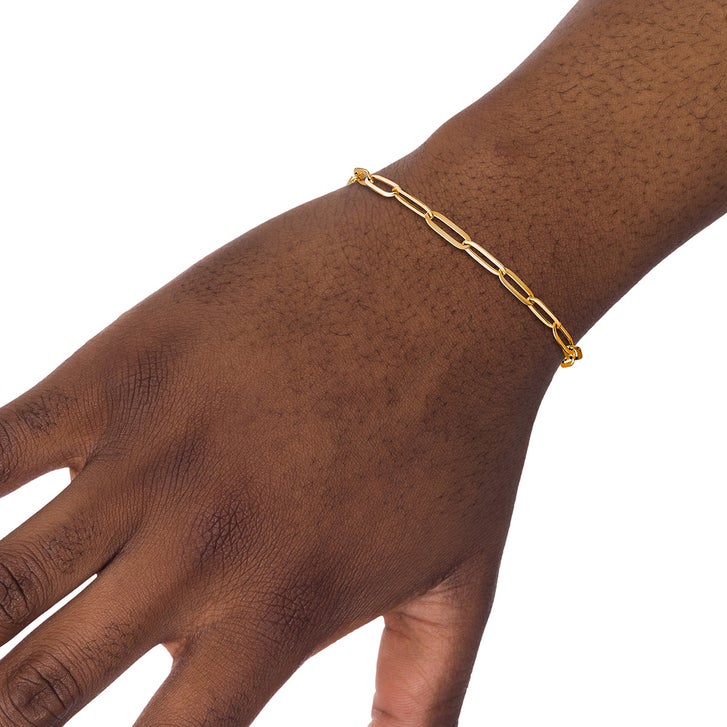 14kt Yellow Gold Paperclip Bracelet | Costco