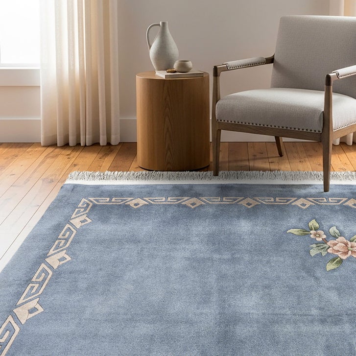 Pagoda Hand Knotted Area Rug, Bern Blue, 9' x 12' | Costco