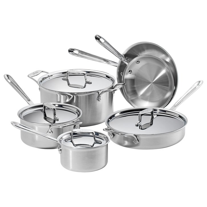 All-Clad D5 Brushed Stainless Steel 10-piece Cookware Set | Costco