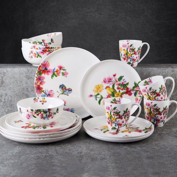 Mikasa Butterfly Garden Bone China 16-piece Dinnerware Set | Costco