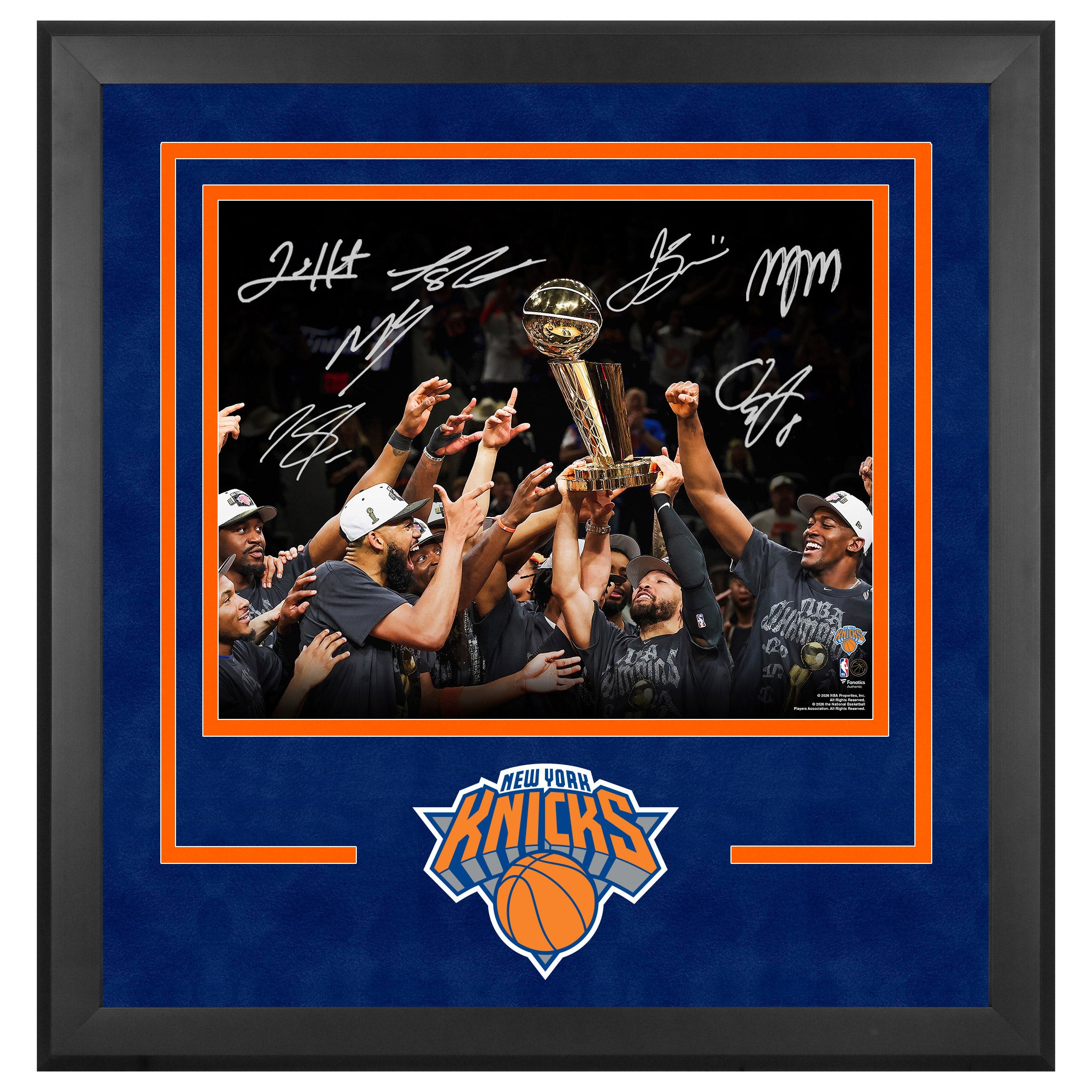 NY Knicks 2026 NBA Champions Framed Autographed Celebration