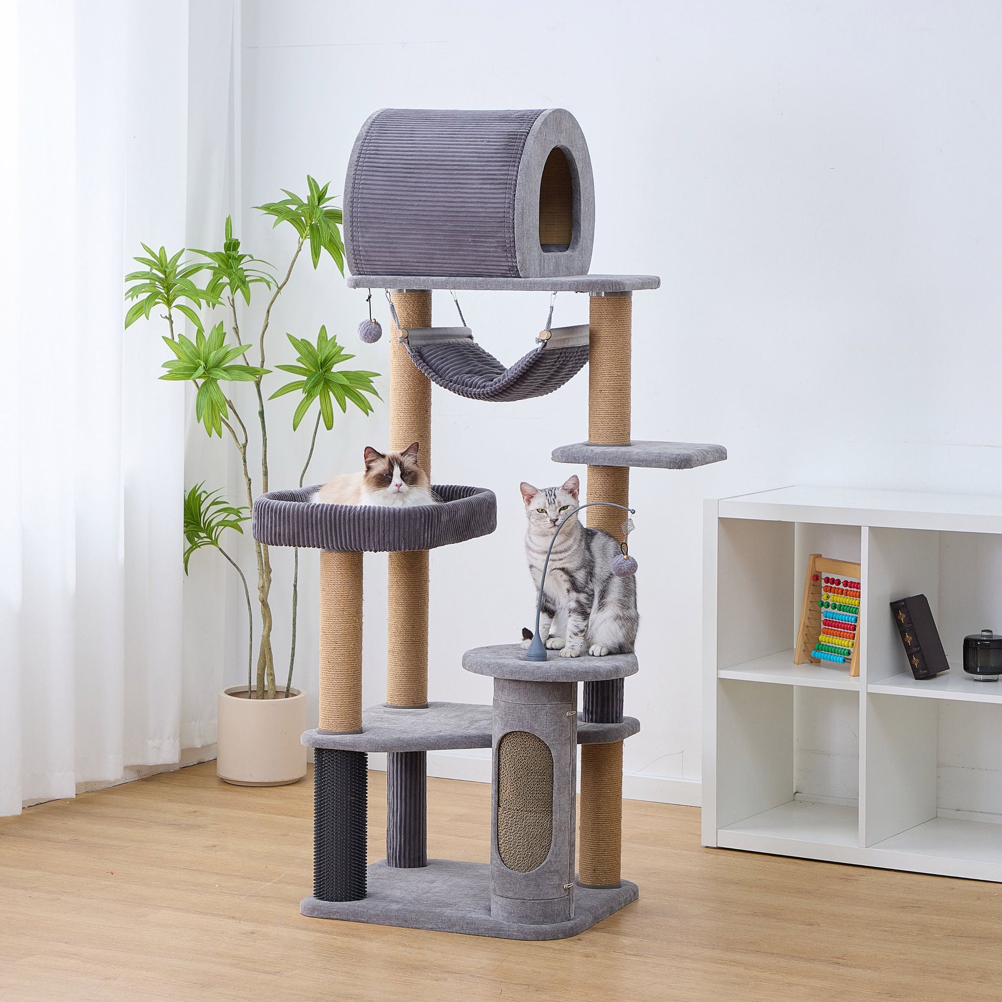 Catry Cascade Cat Tree, With 5 Levels and Condo, Gray | Costco