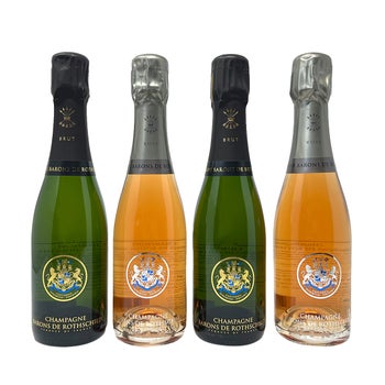 Champagne Barons De Rothschild Brut and Rose Halves 4 Pack, 375ml