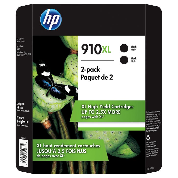 HP 910XL High Yield Ink Cartridge, Black, 2-count | Costco