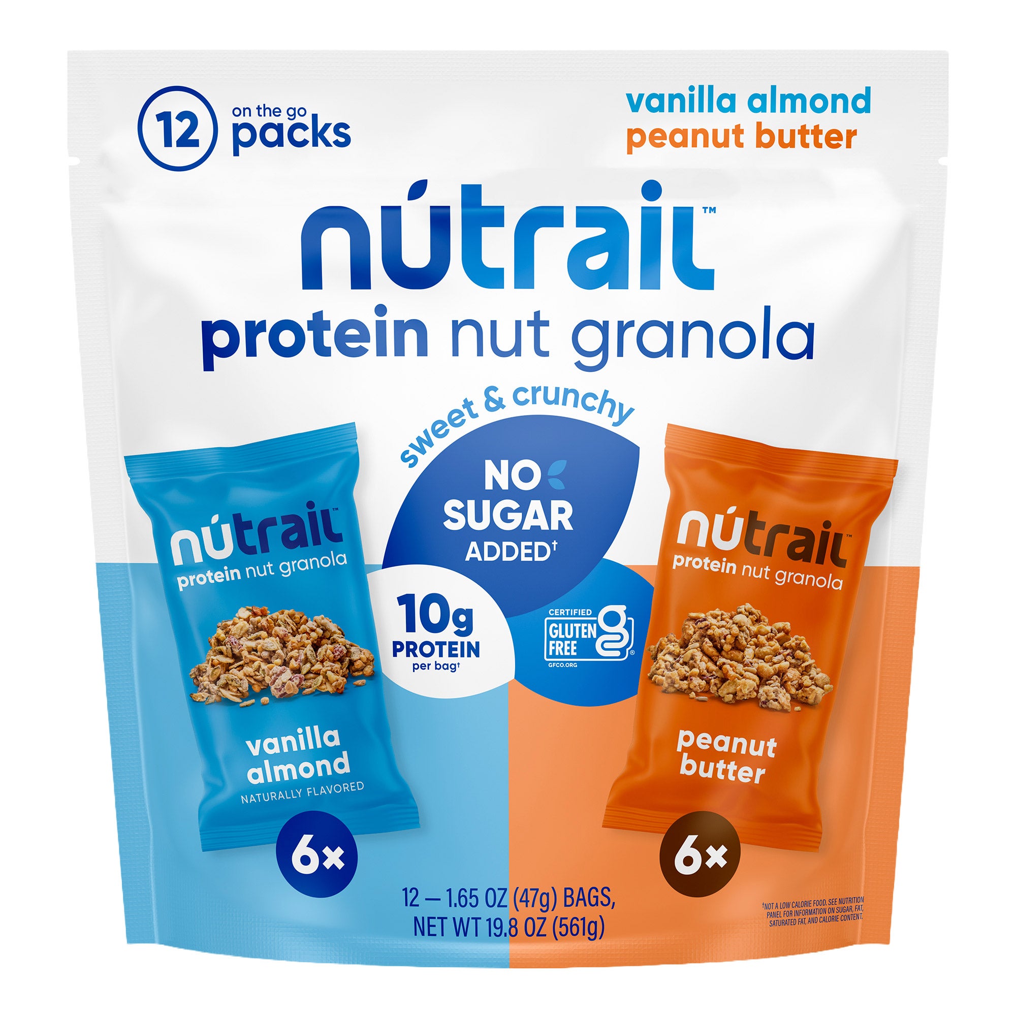 NUTRAIL PROTEIN GRANOLA VTY 12 / 1.6OZ BAGS