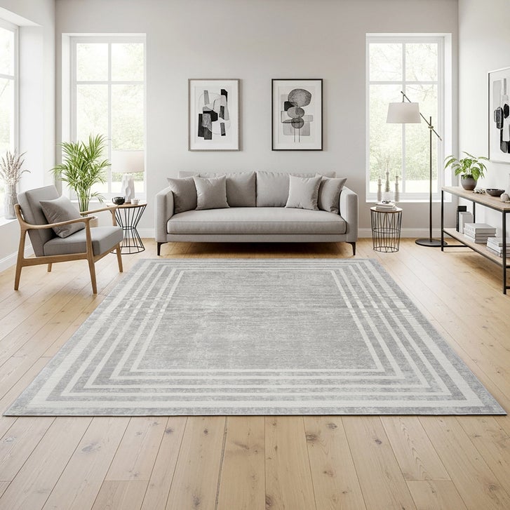 ジ*ム様 SON OF THE CHEESE Satin Stripe グレー Sasha Area Rug, Damson Gray, 7'10” x 10' | Costco
