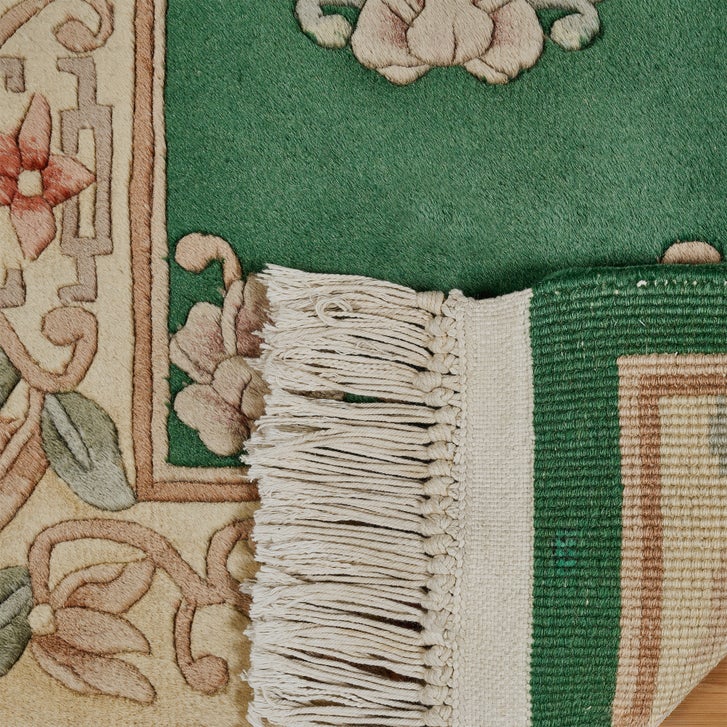 アトリエgg グリーン Pagoda Hand Knotted Rug Collection, Vernier Green | Costco