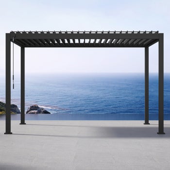 Mirador Adjustable Louvered Aluminum Pergola 10' x 13'