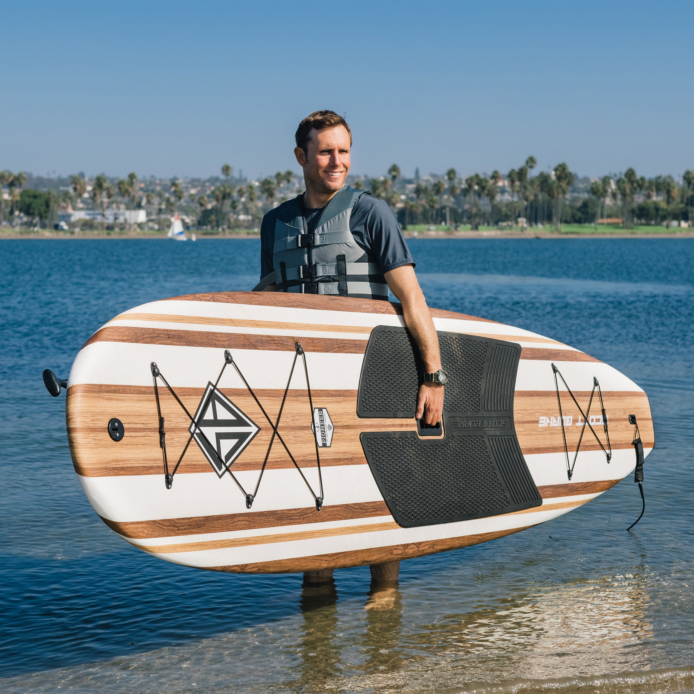 Scott Burke SUP-10' Pioneer Foam Paddle Board Package | Costco