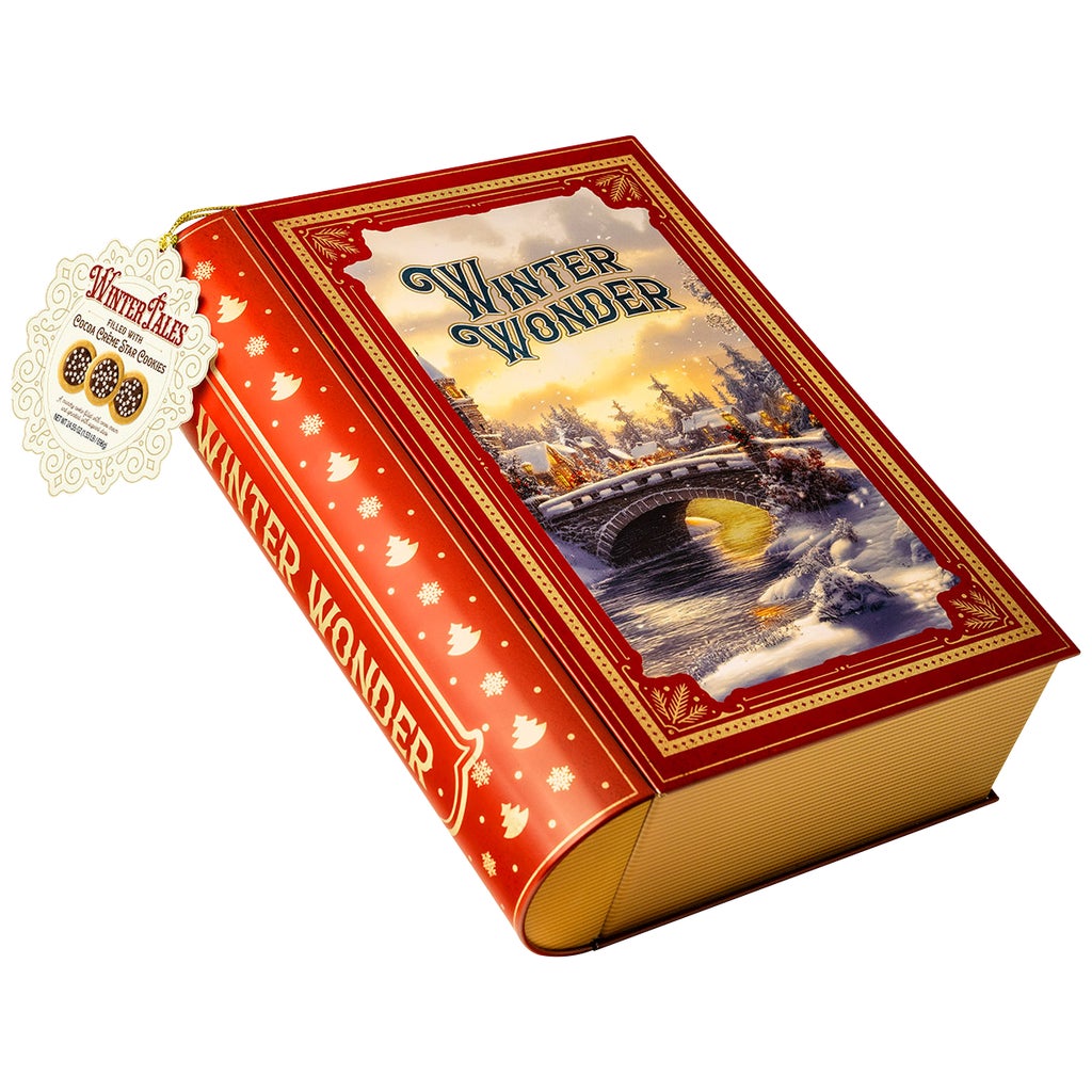 Winter Tales Cookie Tin, Cocoa Creme Star Cookies, 24.55 oz | Costco
