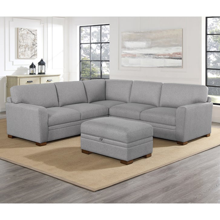 Thomasville Langdon Fabric Sectional with Storage Ottoman | Costco