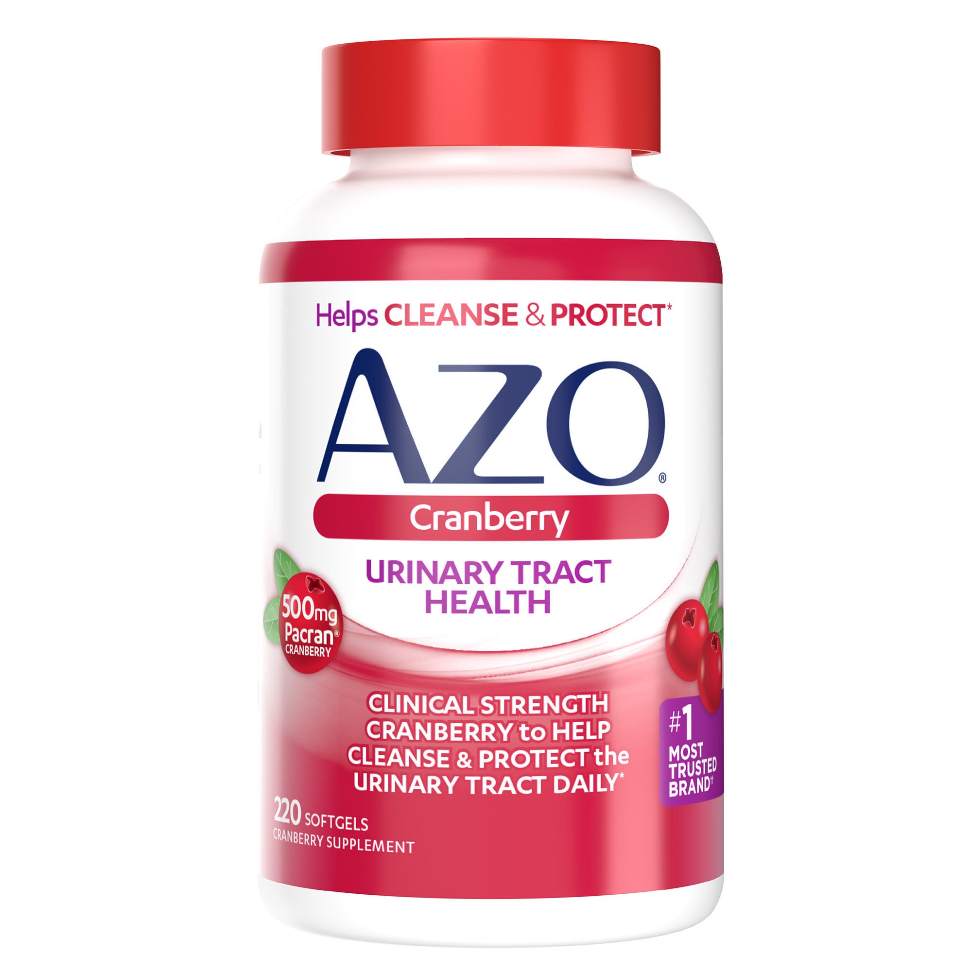 AZO Cranberry Urinary Tract Health 500 mg, 220 Softgels | Costco
