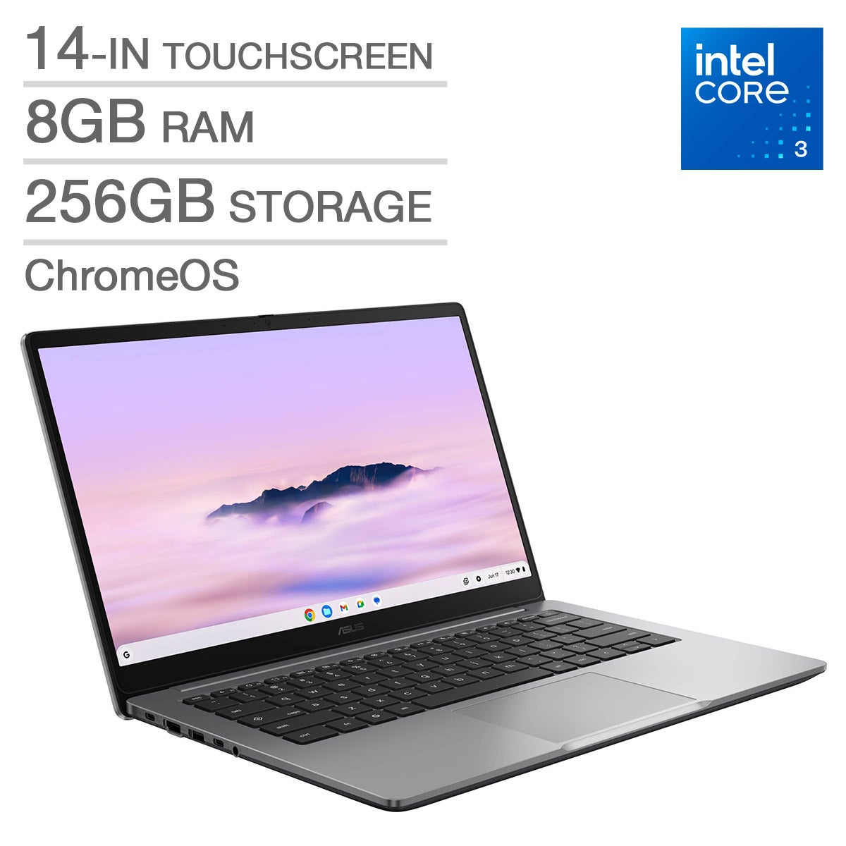 ASUS CX1 14-in Touchscreen Chromebook Plus, Intel Core 3-N355