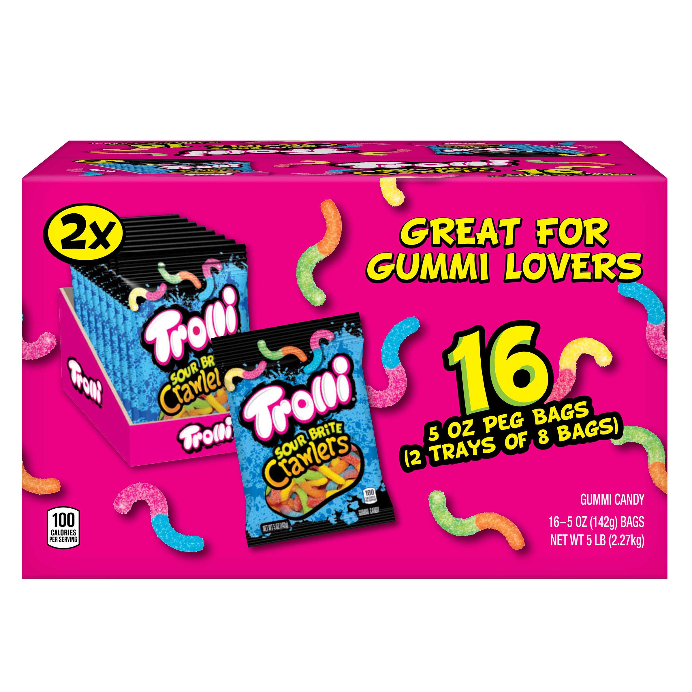 Trolli Sour Brite Crawlers Candy, 5 oz, 16-count | Costco