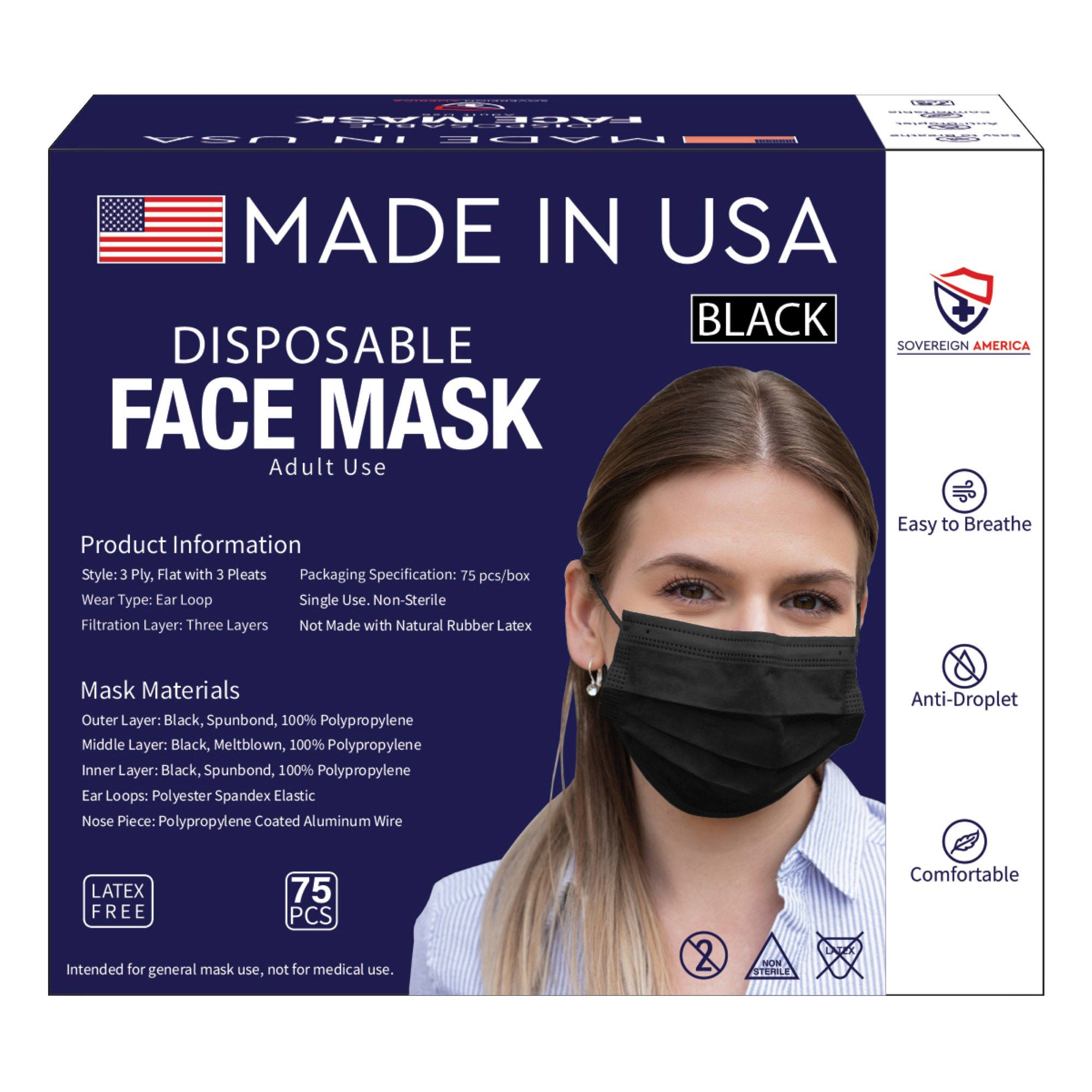dsiposable mask Sovereign America Disposable Face Mask, 75-Count, Black It can help block Tesamorelin + CJC-1295 (No Discreet Packaging Size:500ml