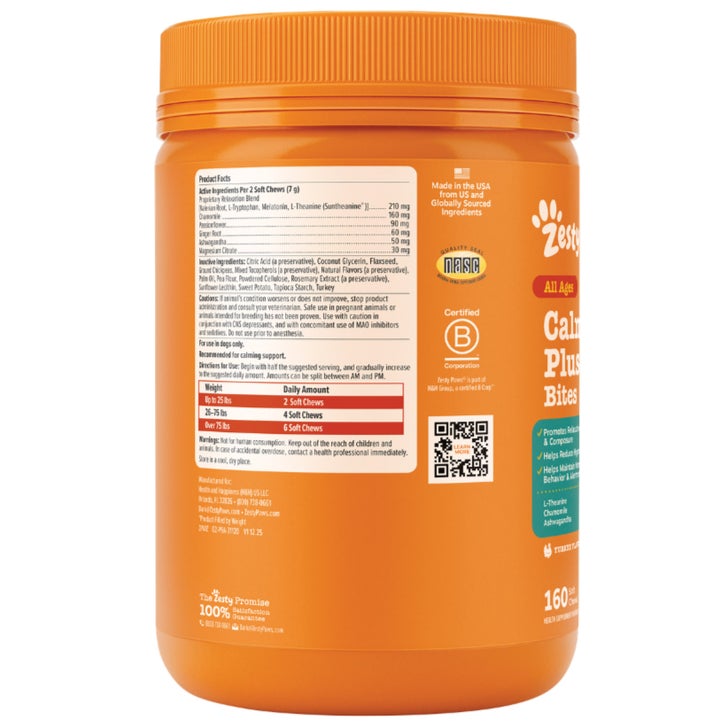 Zesty Paws Calming Plus for Dogs, Turkey Flavor, 160-count | Costco