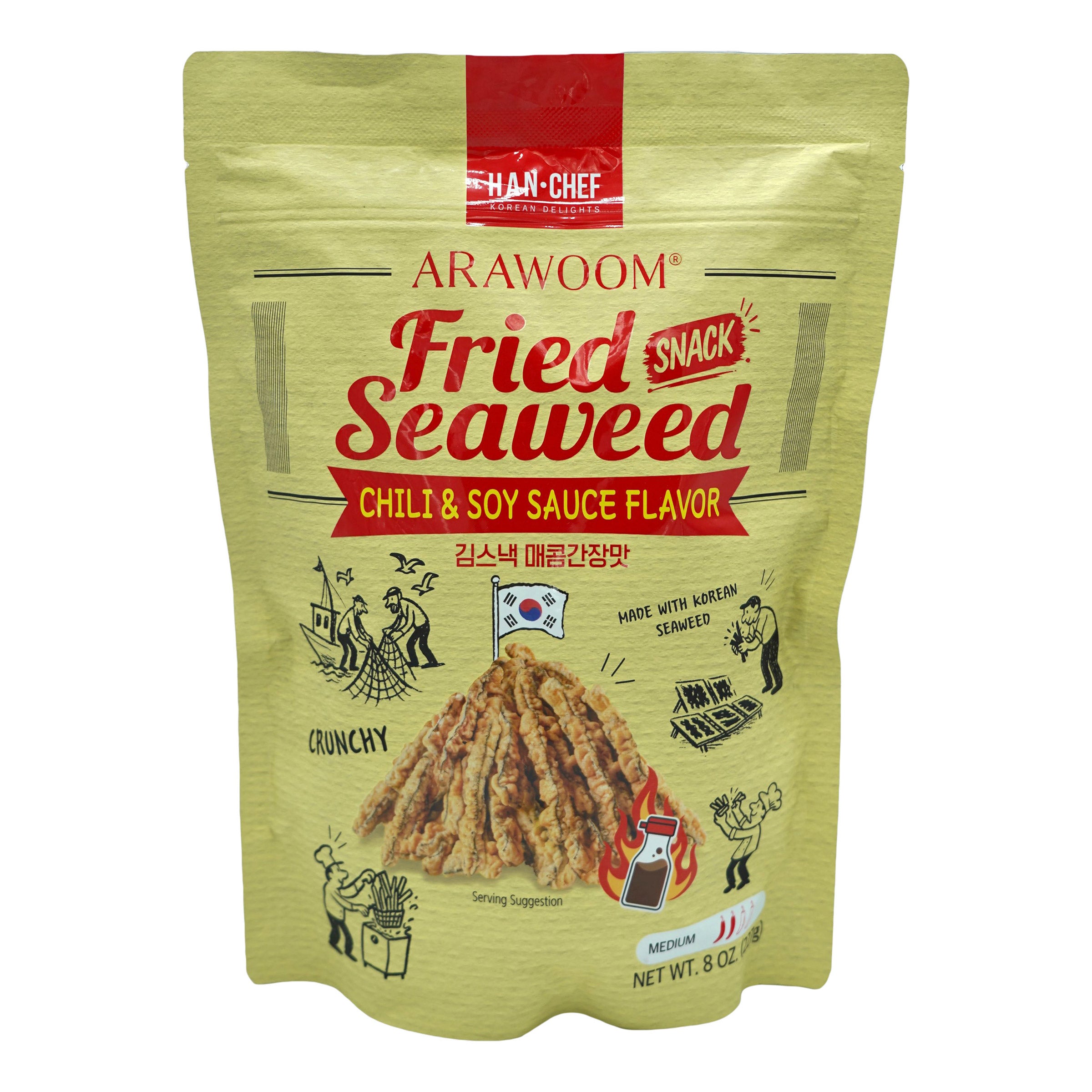 ARAWOOM FRIED SEAWEEDQ CHILI & SOY SAUCE 8.01OZ