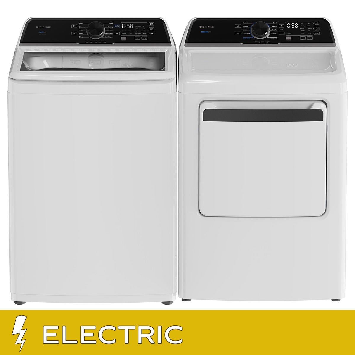 Frigidaire 4.4 cu. ft. Top Load Washer with Max Fill and 7.0 cu. ft. Electric Dryer with 10 Dry Cycles