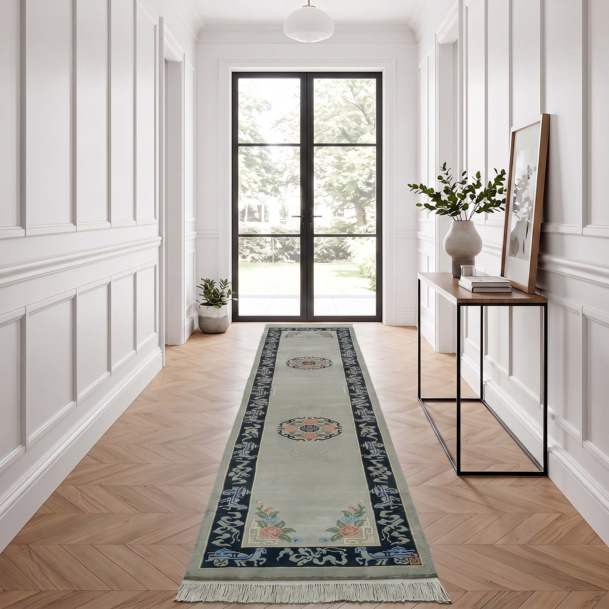 Pagoda Hand Knotted Rug Collection, Cully Gray