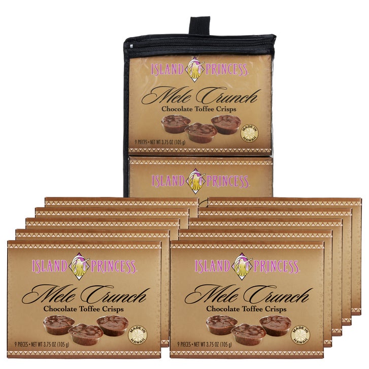 Island Princess Mele Crunch Chocolate Toffee Crisps, 12-pack, 45