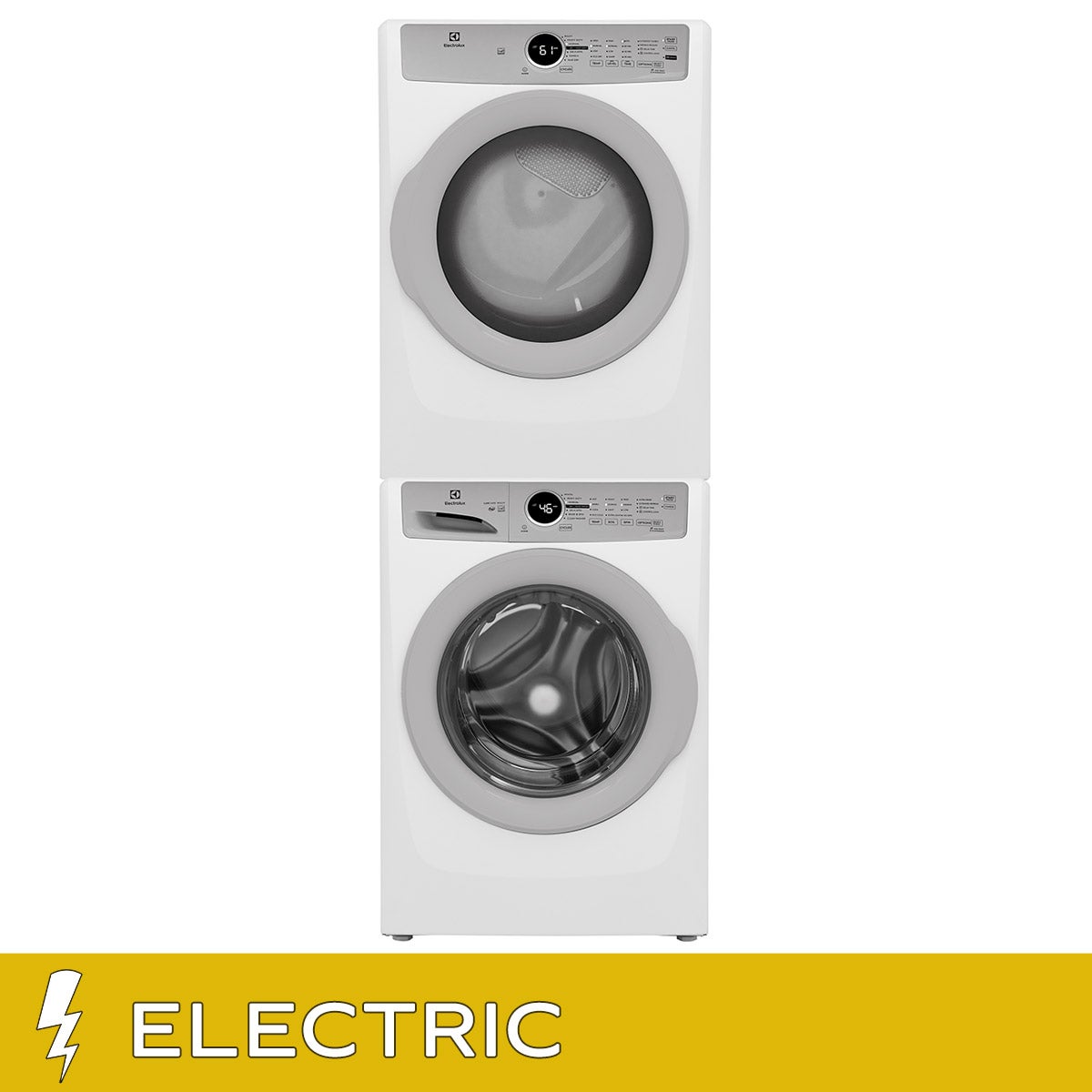 Electrolux Front Load 4.4 cu. ft. Washer with LuxCare Wash System and 8.0 cu. ft. Electric Dryer with Luxury-Quiet Sound System with Stacking Kit