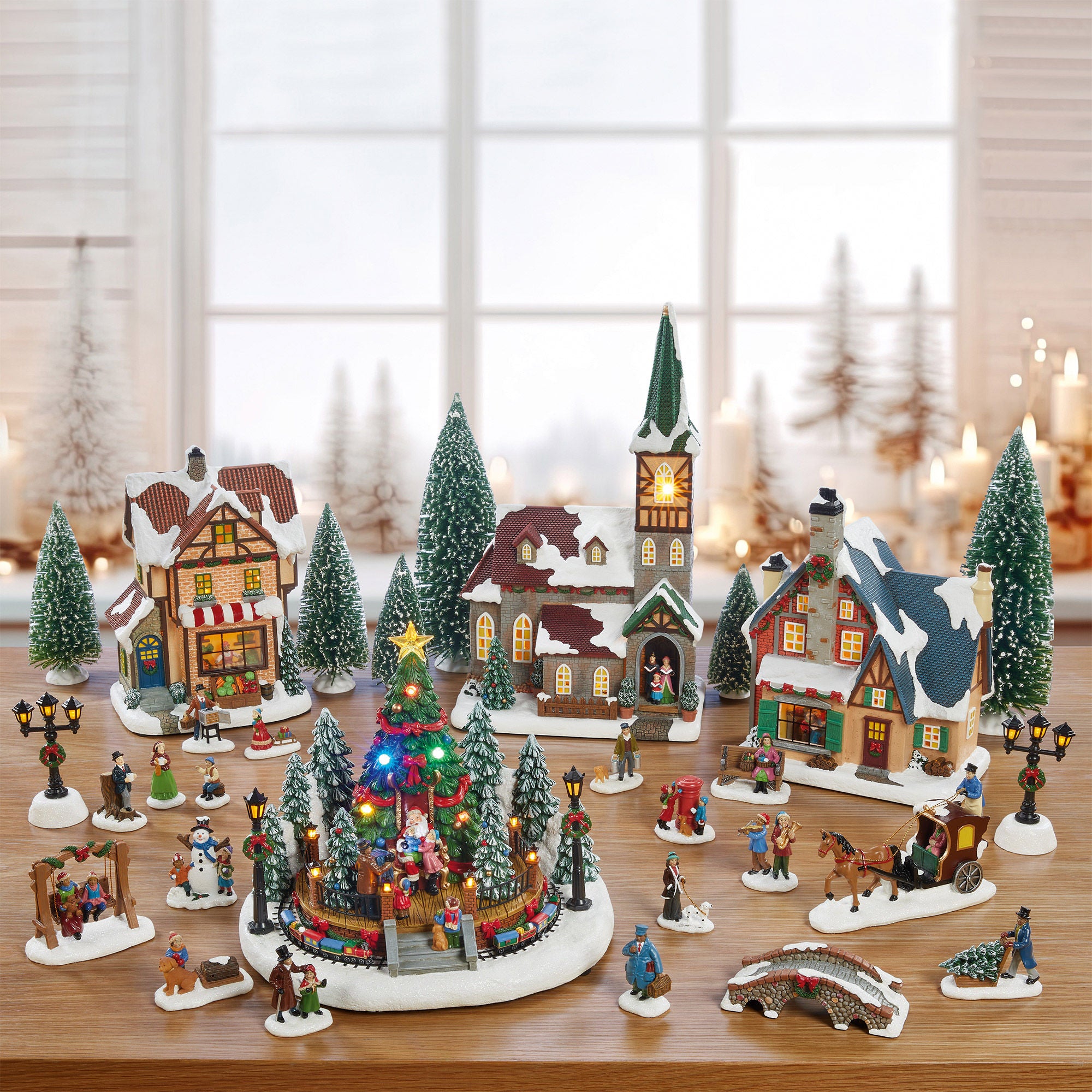 Christmas Village with Lights and Music 30 pieces | Costco