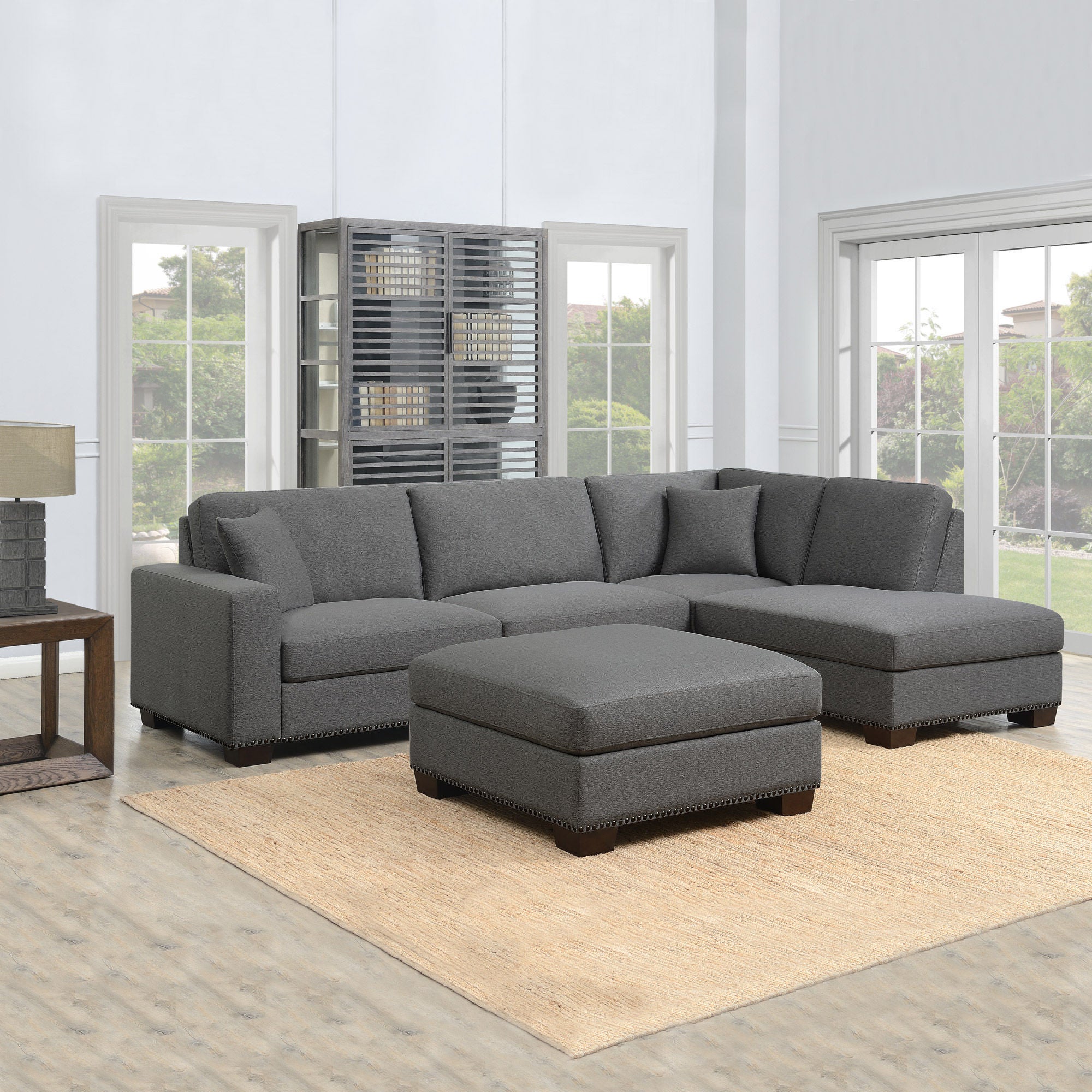 Thomasville Artesia Fabric Sectional with Ottoman | Costco