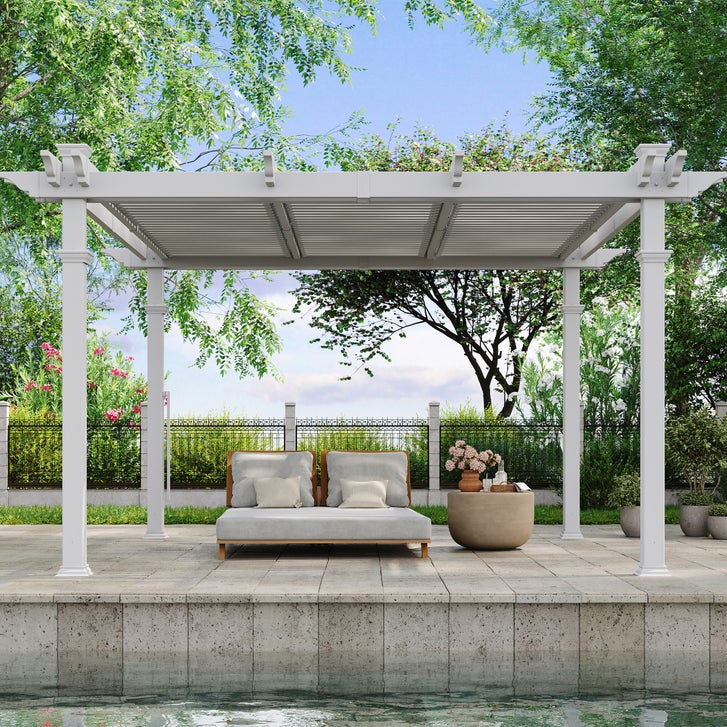 Vita Brandenburg Louvered Vinyl Pergola | Costco