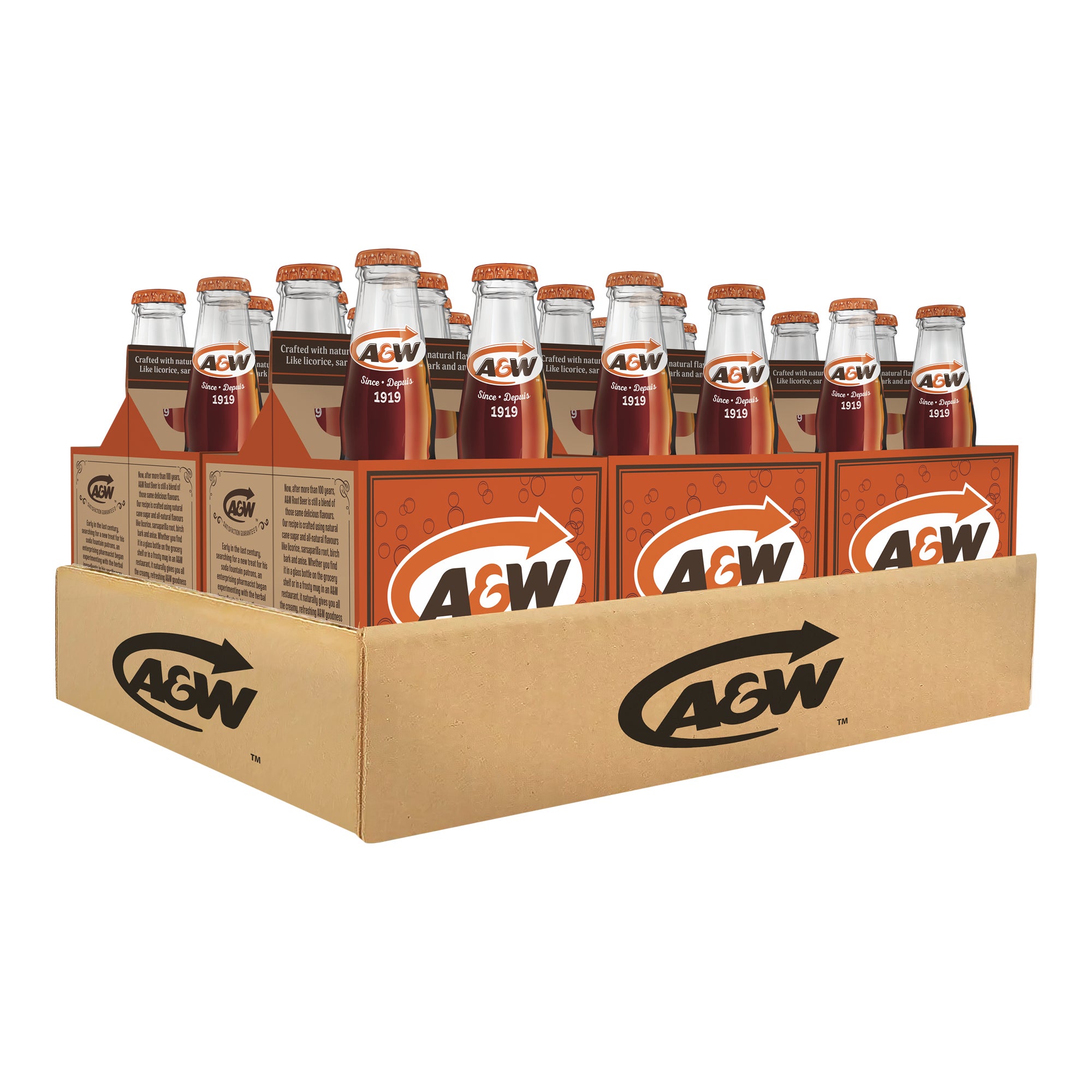 A&W Root Beer Glass Bottle 24 x 341 mL | Costco
