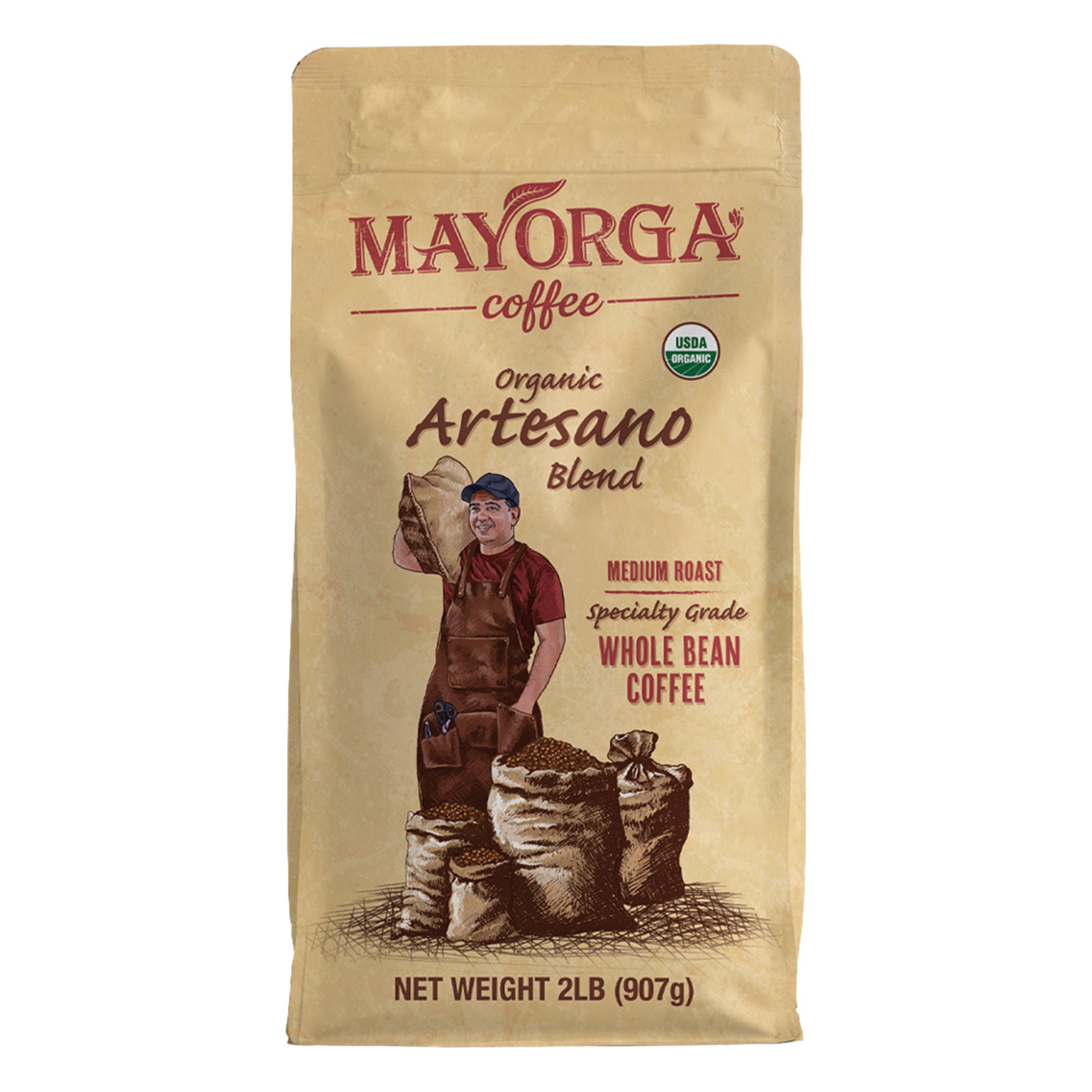 Mayorga Organic Artesano Blend Coffee, Whole Bean, Medium Roast, 2