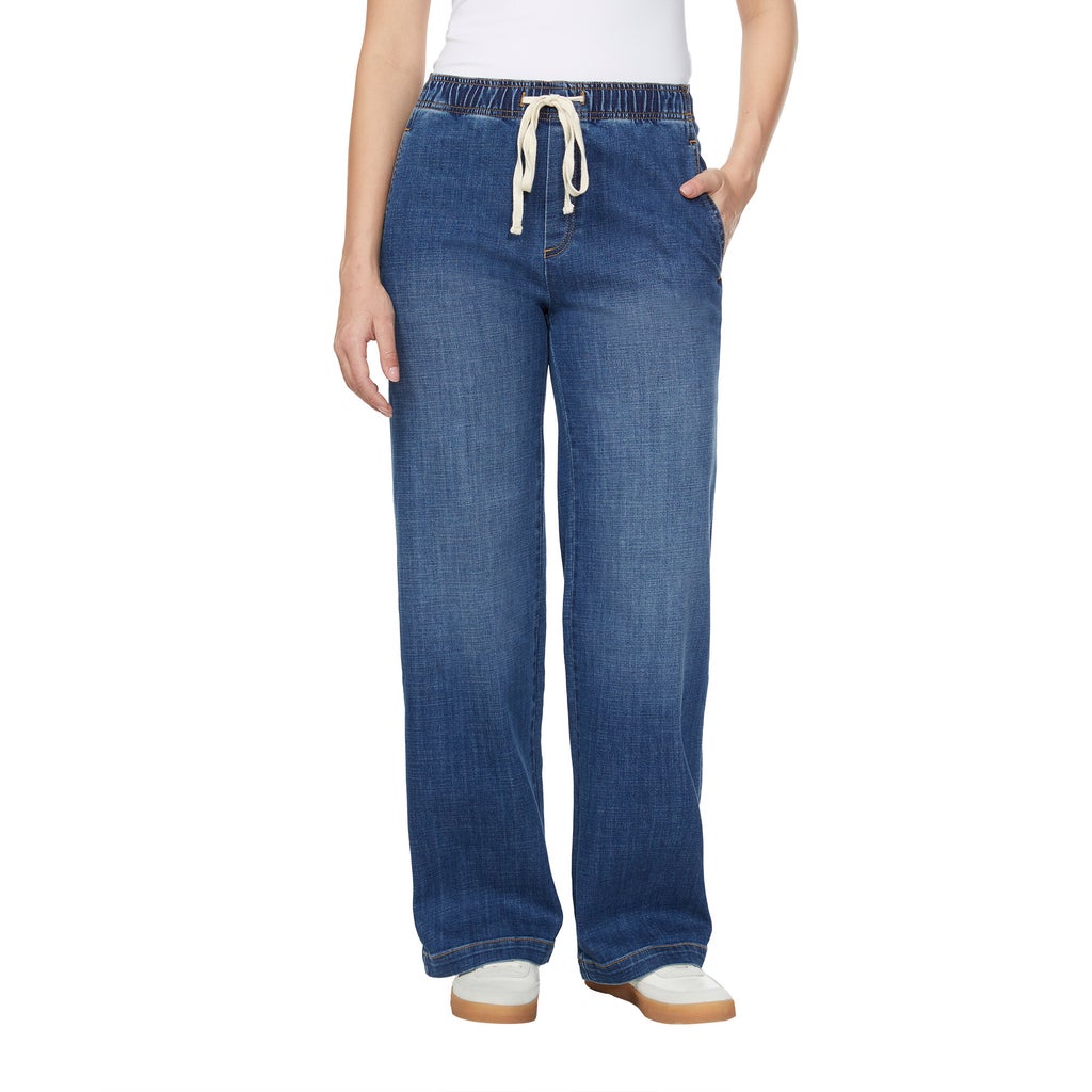 Buffalo Women's Wide Leg Pull-On Jean | Costco