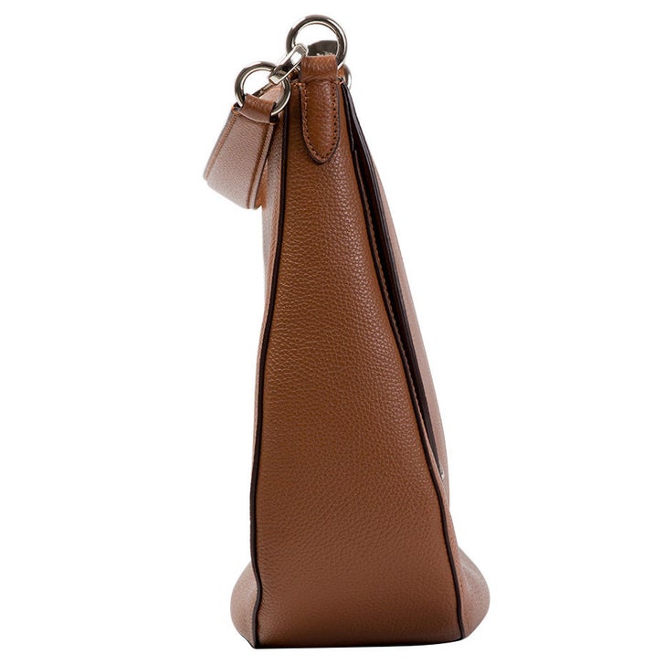 Coach Turnlock Pebble Leather Hobo, Saddle | Costco