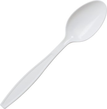Vital International Solutions Plastic Spoon, Heavy Weight, White, 1000 ct
