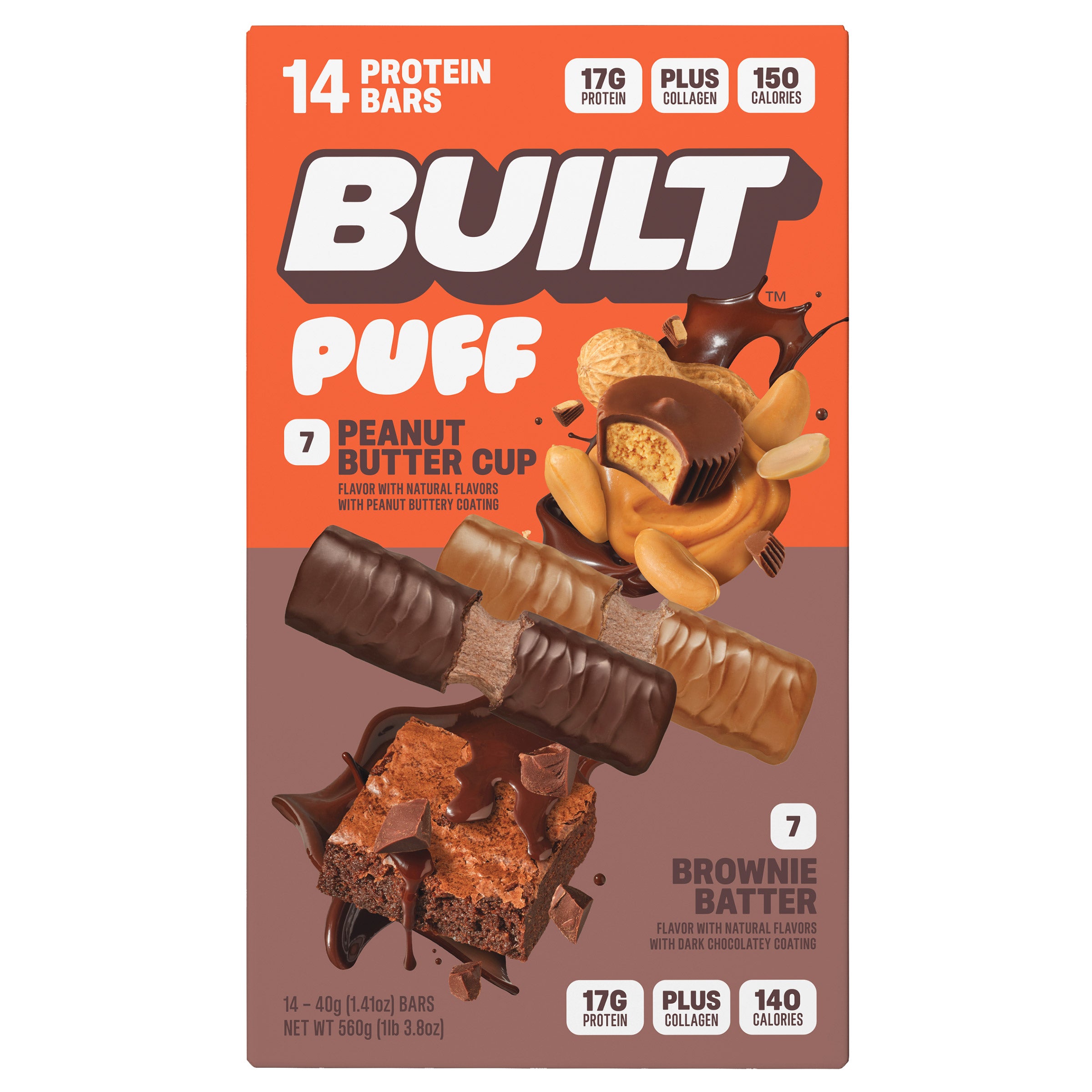 BUILT BAR P.B. CUP / BROWNIE 14-1.41 OZ (1LB 3.8OZ)