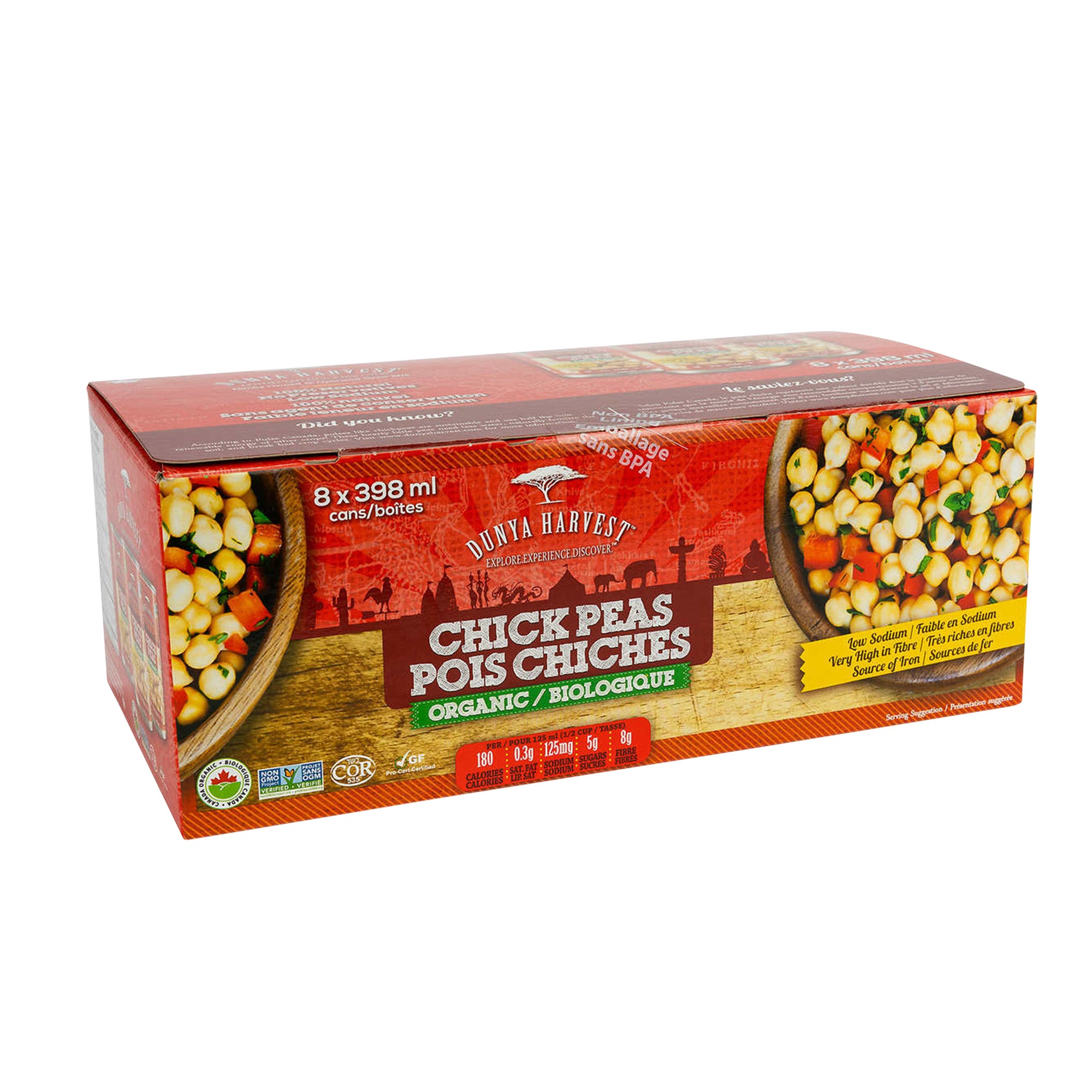 Dunya Harvest Organic Chick Peas, 8 x 398 mL | Costco