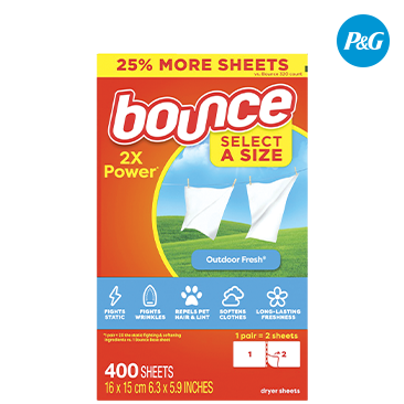 Bounce Select-a- Size Dryer Sheets Outdoor Fresh