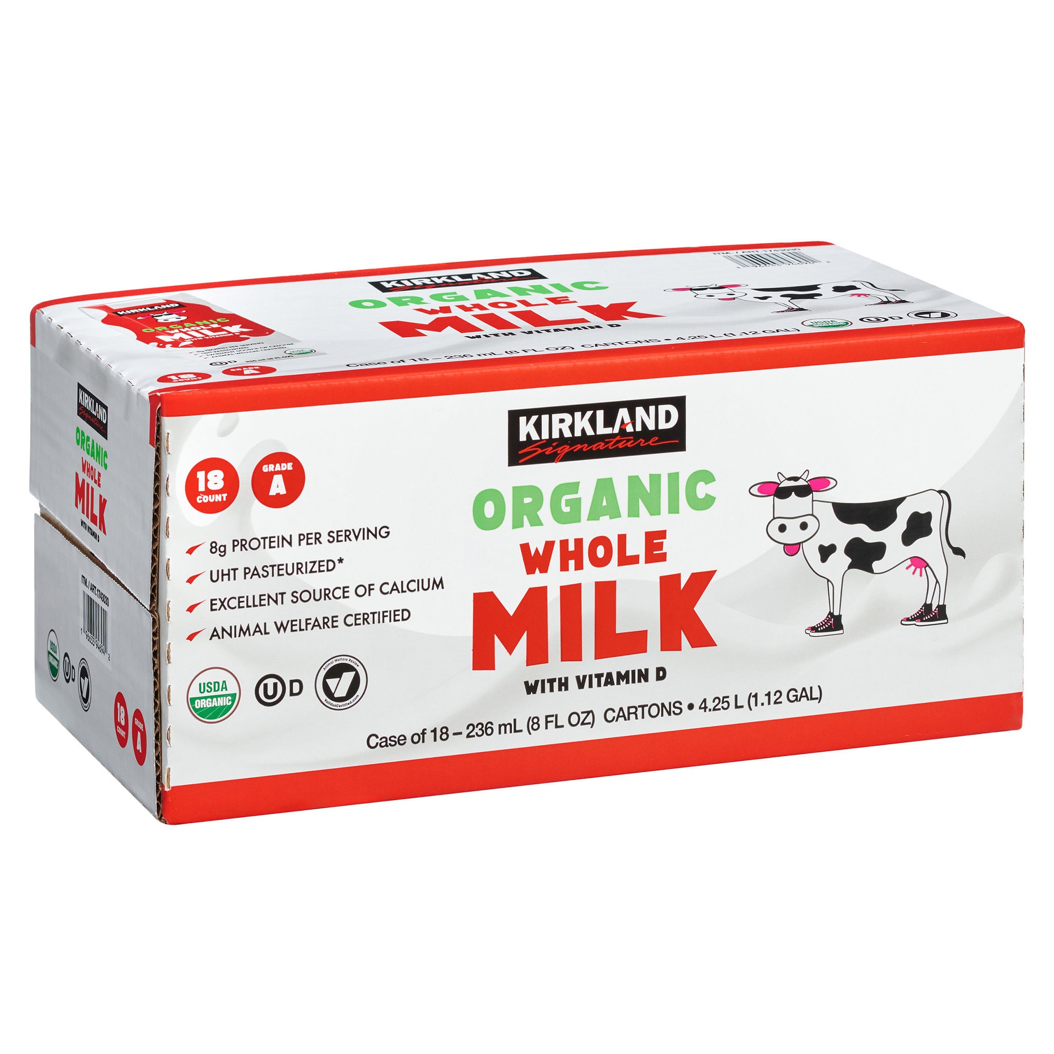 Kirkland Signature Organic Whole Milk, 8 fl oz, 18-count | Costco