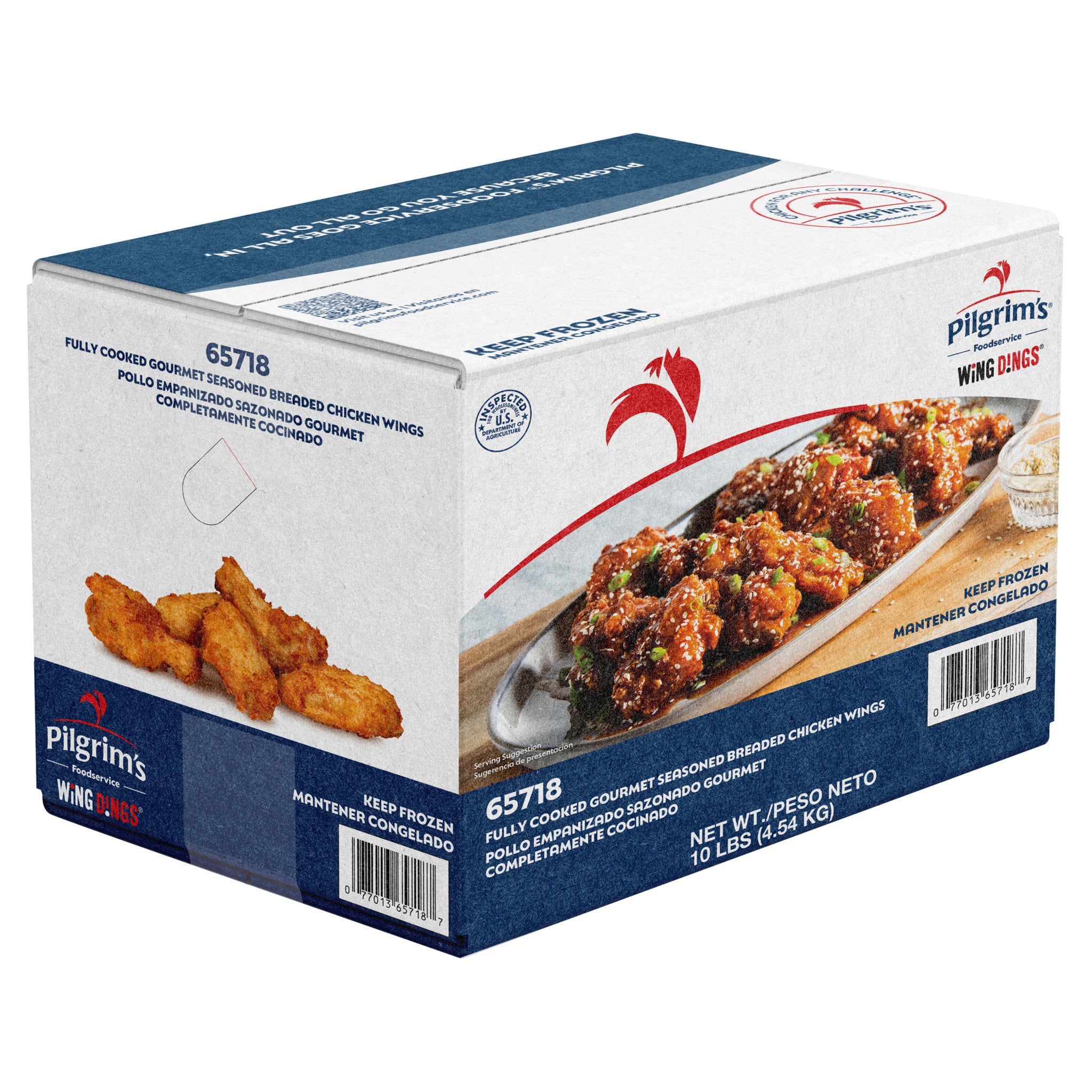 y♡ Pilgrim's Wing Dings Breaded Chicken Wings, Fully Cooked, 10 lbs