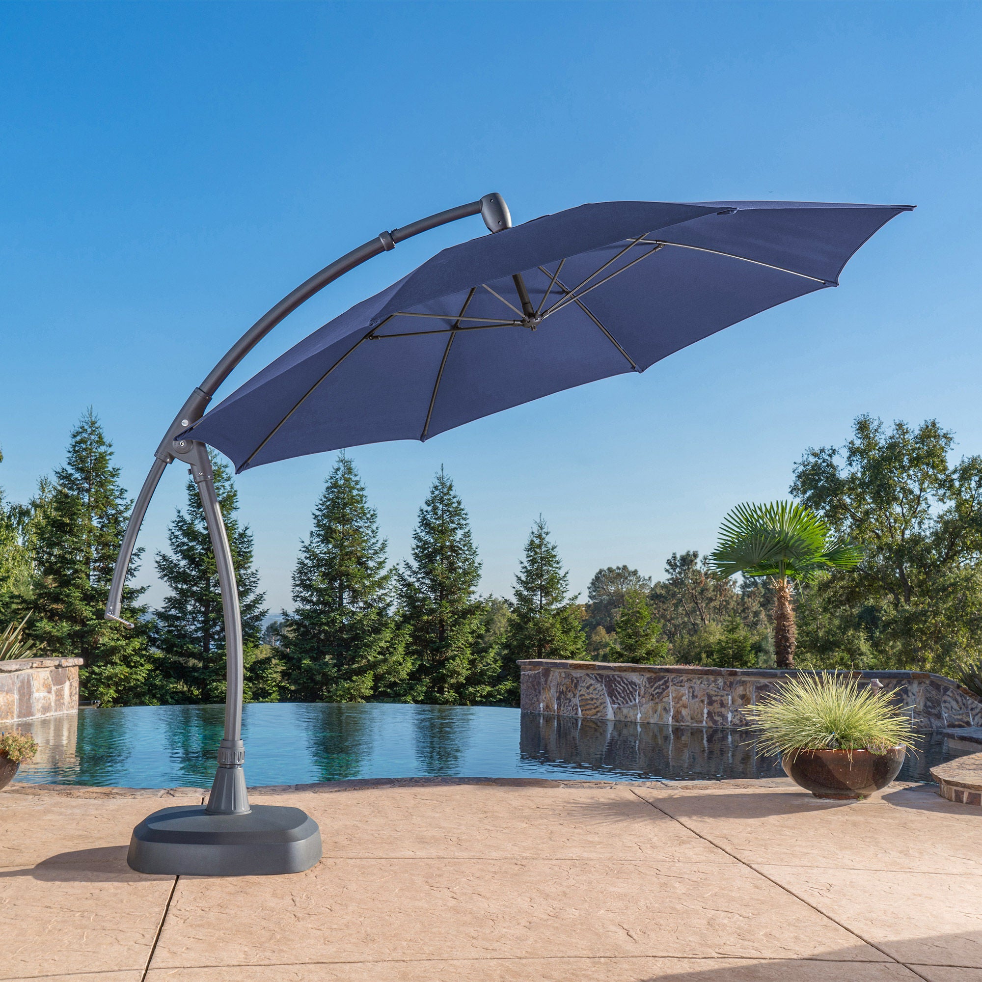 costco cantilever patio umbrellas Replacement Canopy for 853331 Offset Umbrella - Riplock 500 SunVilla 10' Auto-Tilt Market Umbrella