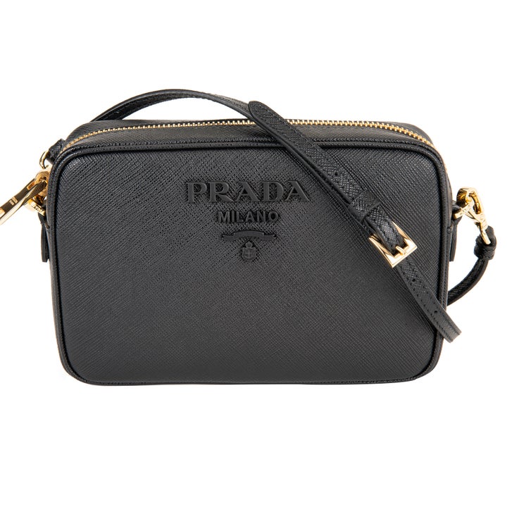Prada Saffiano Leather Shoulder Bag, Black | Costco