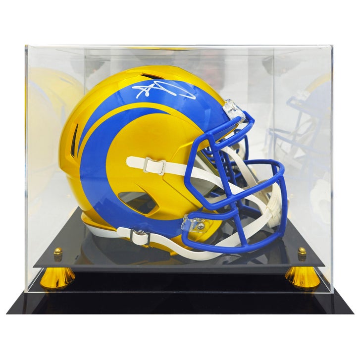 clarkston rams football helmet Los Angeles Throwback RK4 Painted Horns 1950s Cow WESTBROOKSPORTSCARDS It is not to be used for play Aaron Donald Los Angeles Rams