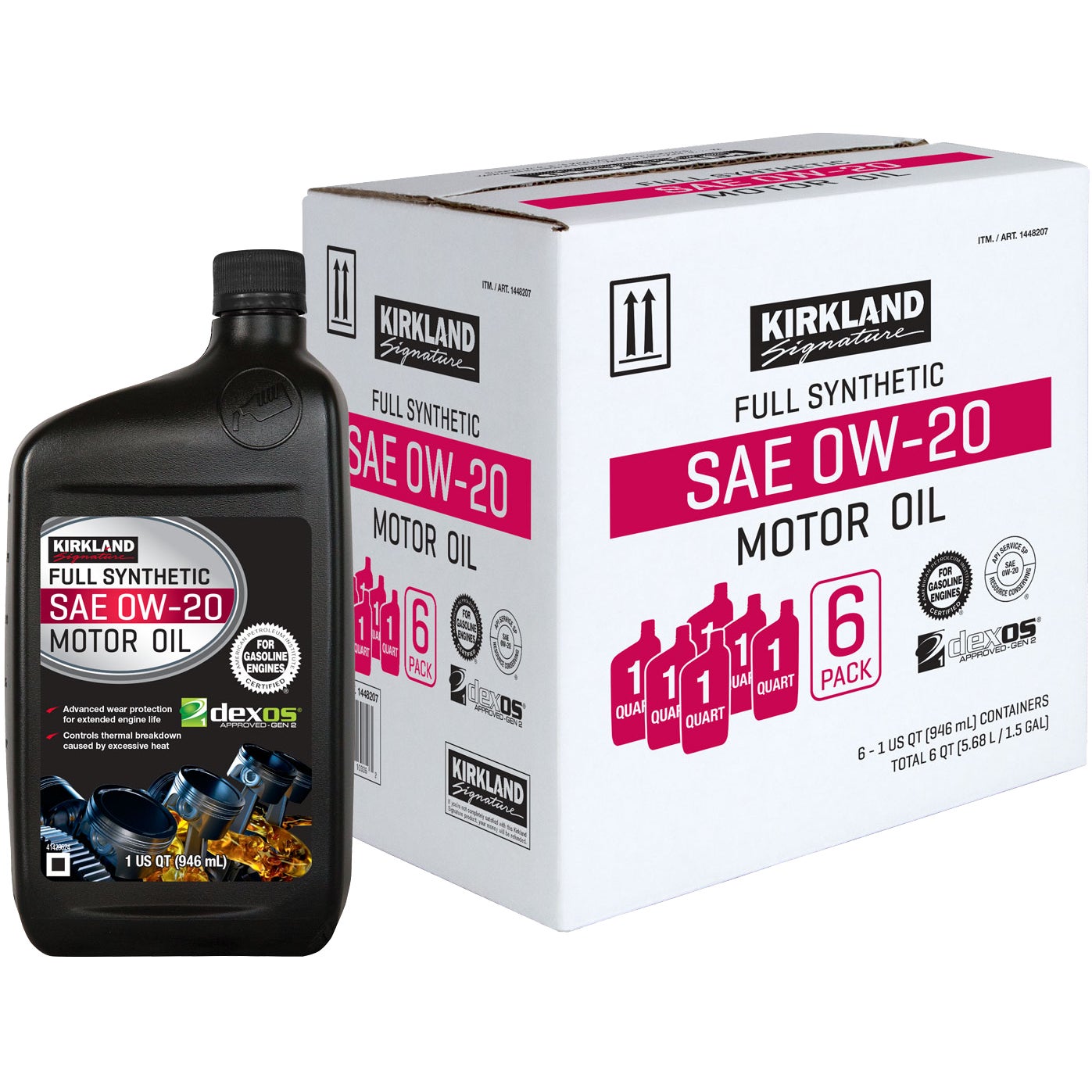 Kirkland Signature SAE 0W-20 Full Synthetic Motor Oil, 1 Quart, 6