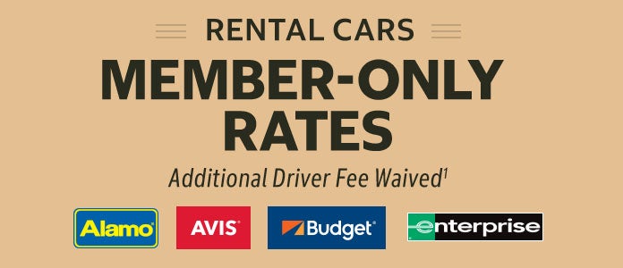 Rental Cars. Book Now, Pay Later. Additional Driver Fee Waived