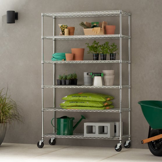 TRINITY PRO EcoTuff 6-Tier Wire Shelving Rack, 48” x 18” x “72