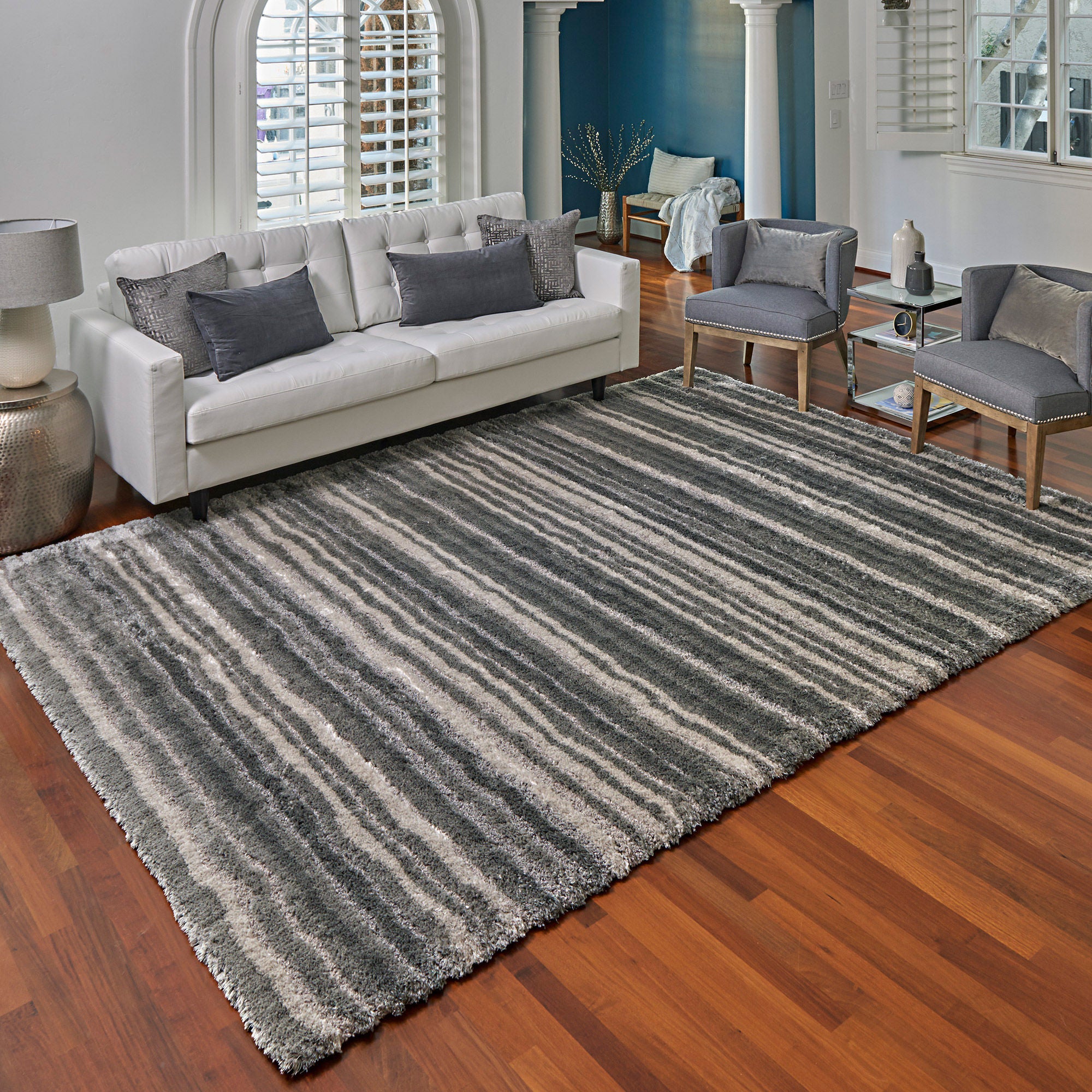 Cosima Shag Rug Collection, Mondrian Gray | Costco